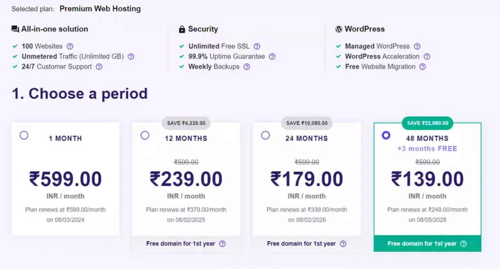 hostinger-premium-hosting-choose-the-period